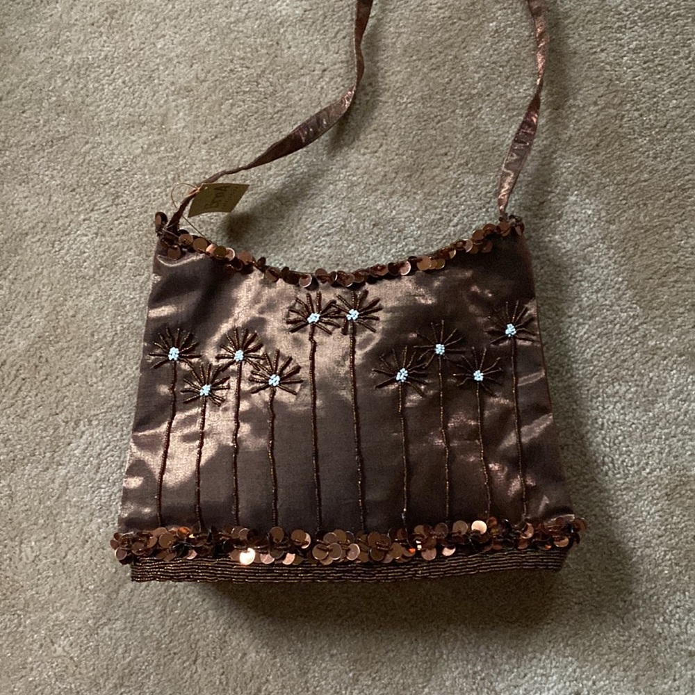 Brown jeweled shoulder bag - Picture 4 of 7